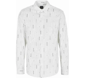 logo-print striped cotton shirt